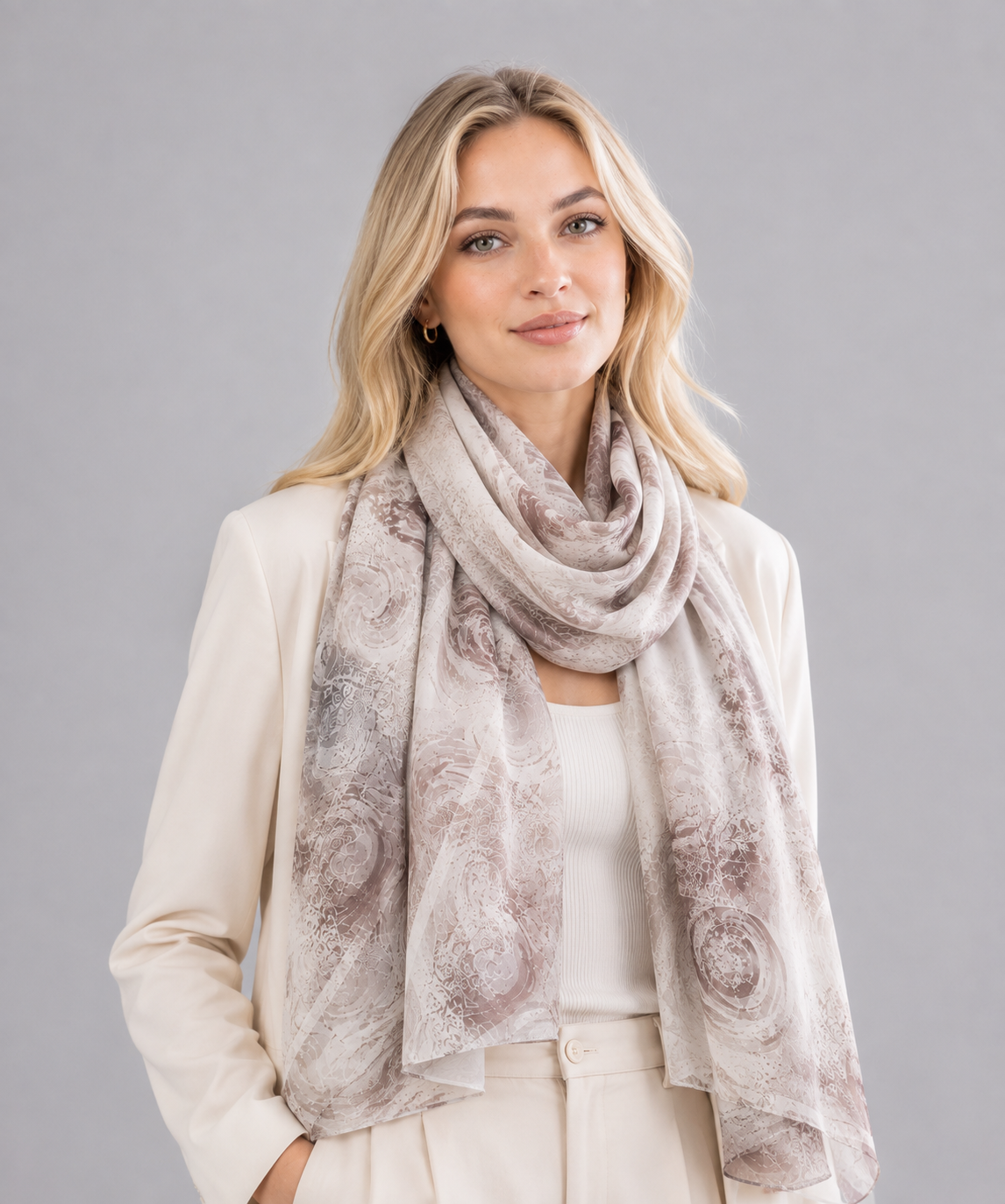 Printed Chiffon Hijab Scarf — Le Voile