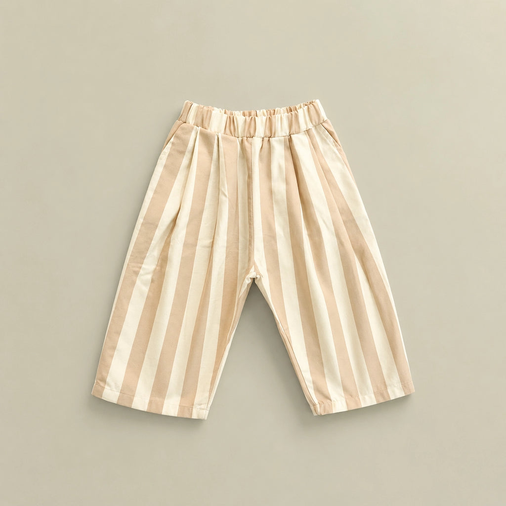 Straight pants beige stripes