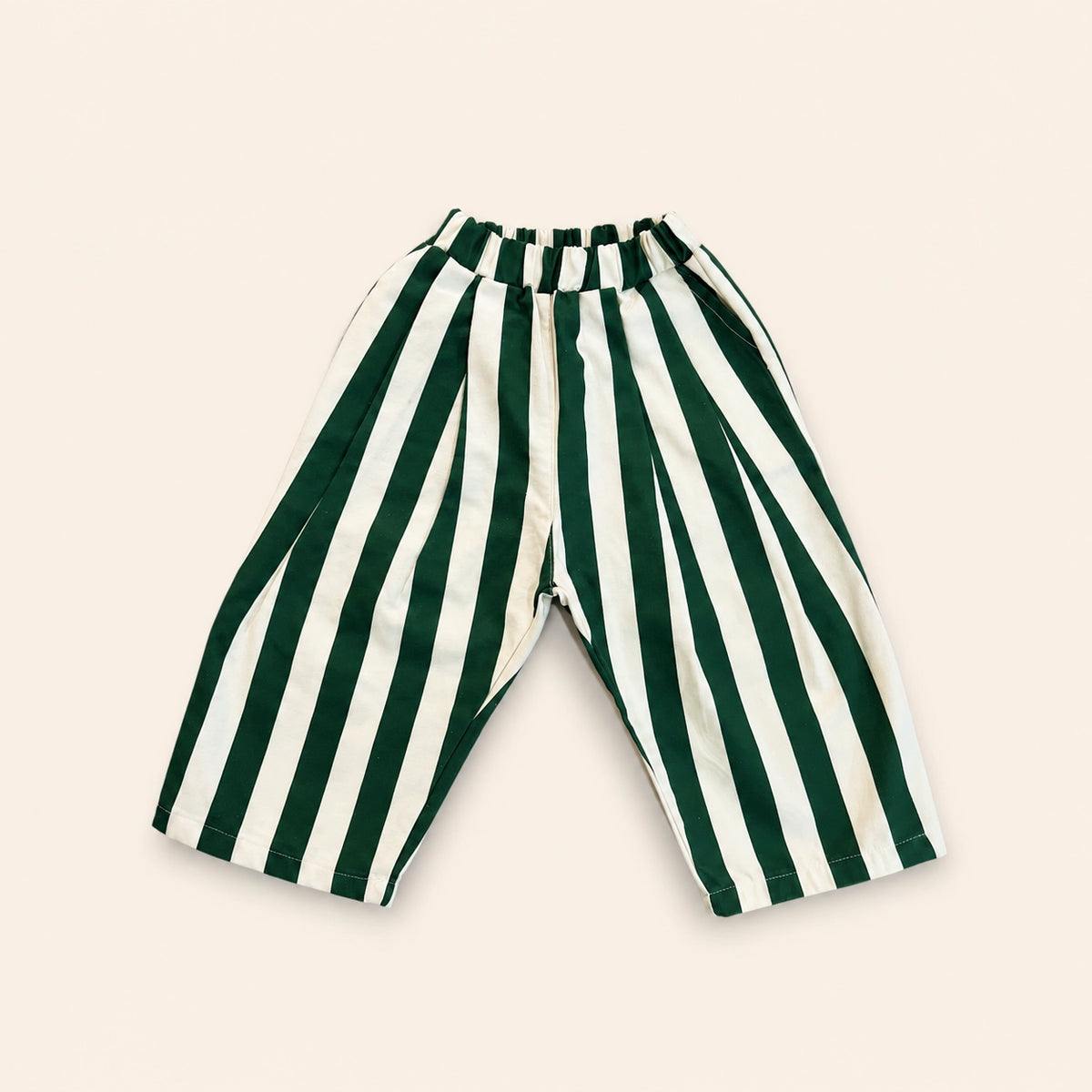 Straight pants green stripes