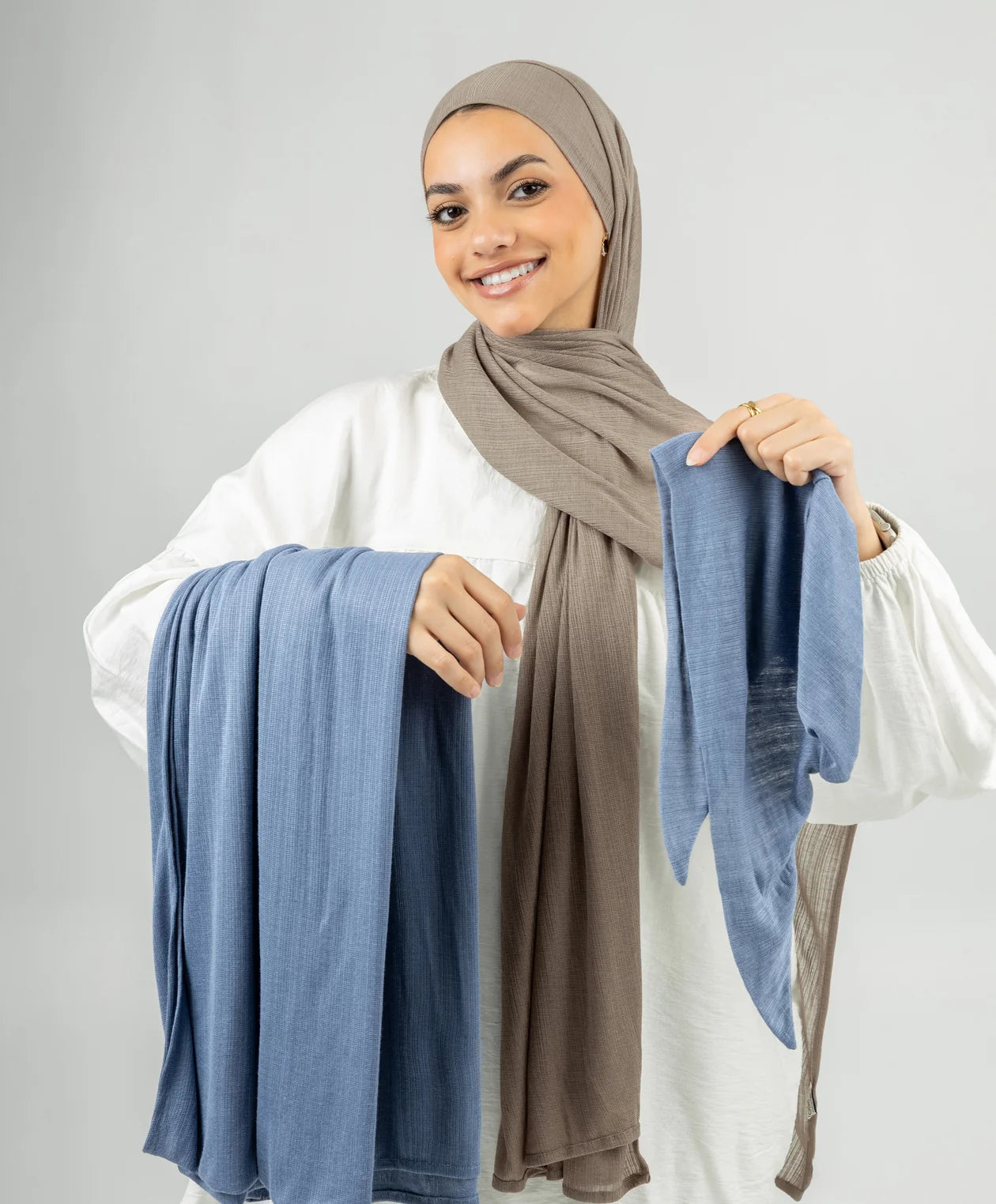 Kuwaiti Cotton-Lycra Hijab Set — Scarf & Bandana