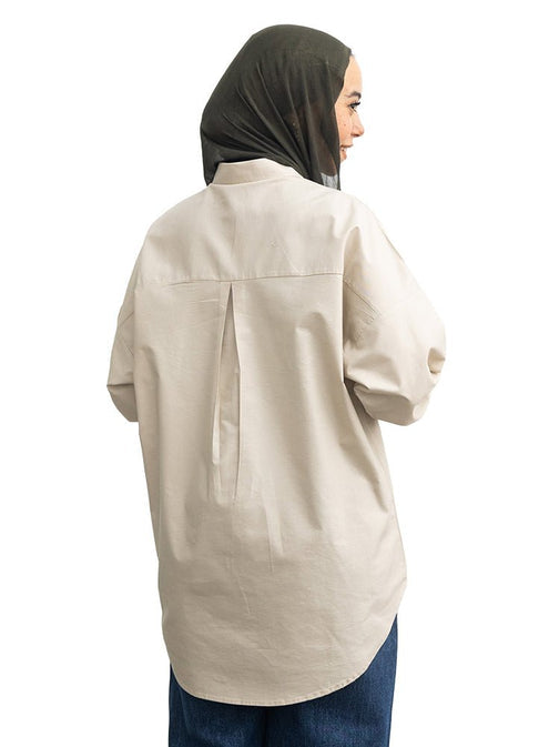 Latte Over Size Oxford Shirt