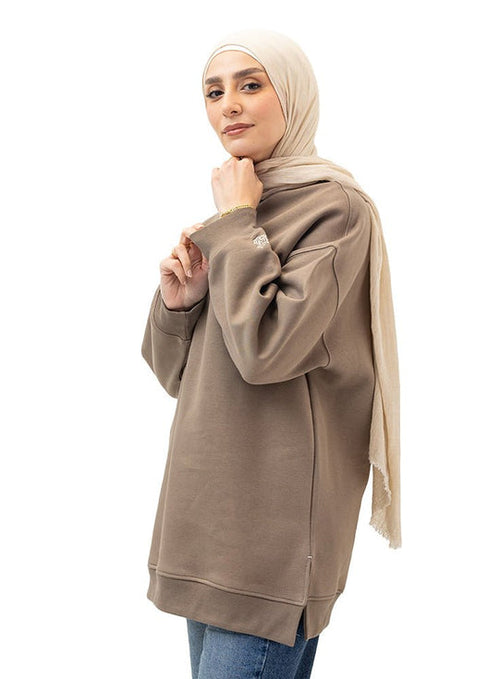 Cappuccino Long V-Over Size Sw-Round