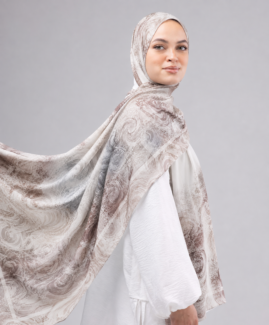Printed Chiffon Hijab Scarf — Le Voile