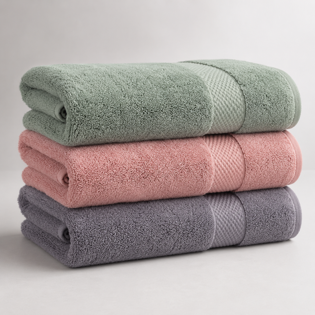 Egyptian Cotton Bath Towel Set of 3 — Ultra-Soft, 710 g Heavyweight
