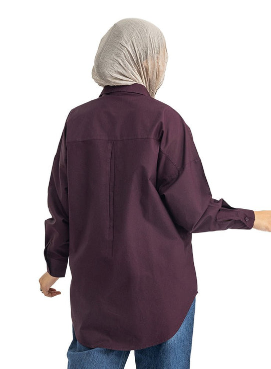 Violet Over Size Oxford Shirt
