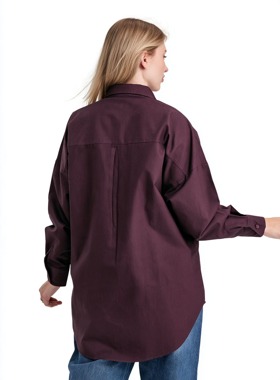Violet Over Size Oxford Shirt