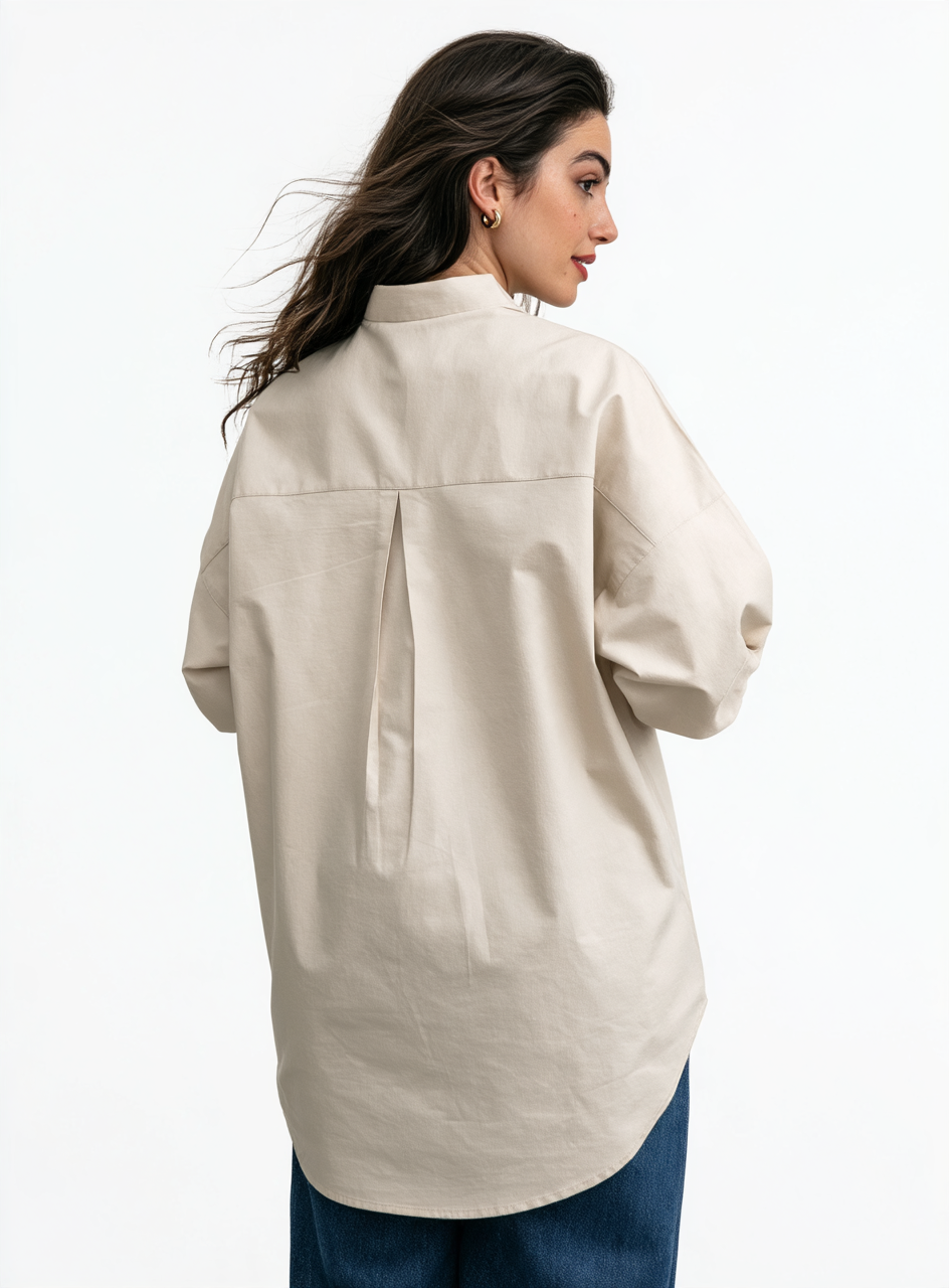 Latte Over Size Oxford Shirt