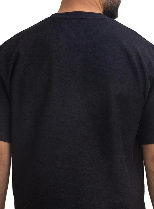 Black Crunchy-Oversize Round T-Shirt