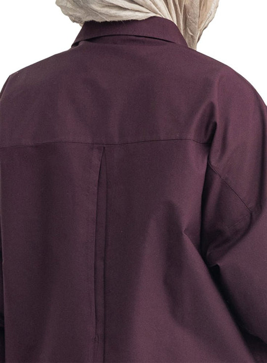 Violet Over Size Oxford Shirt