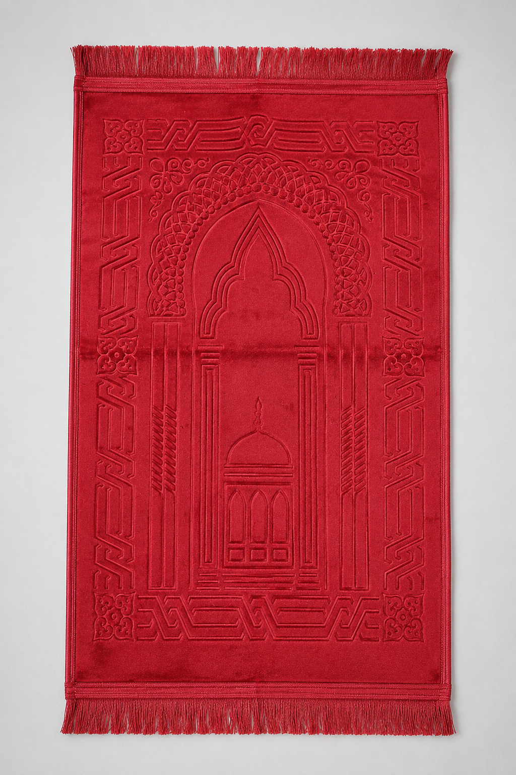 Luxury Velvet Prayer Mat (Sajada) — Embossed Design, Anti-Slip, Made in Egypt