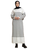 White Long-Striped Dress