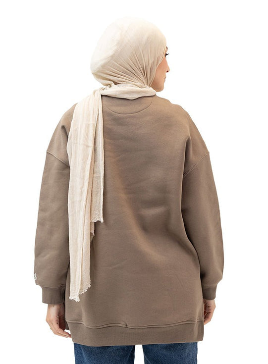 Cappuccino Long V-Over Size Sw-Round