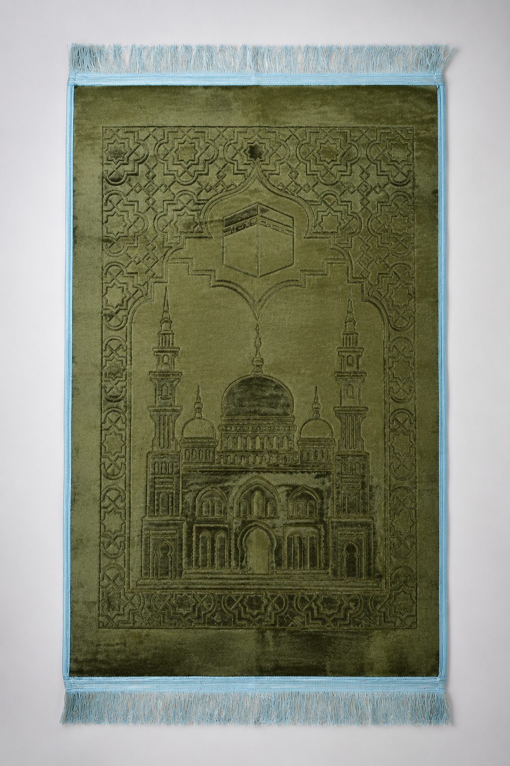Luxury Velvet Prayer Mat (Sajada) — Embossed Design, Anti-Slip, Made in Egypt