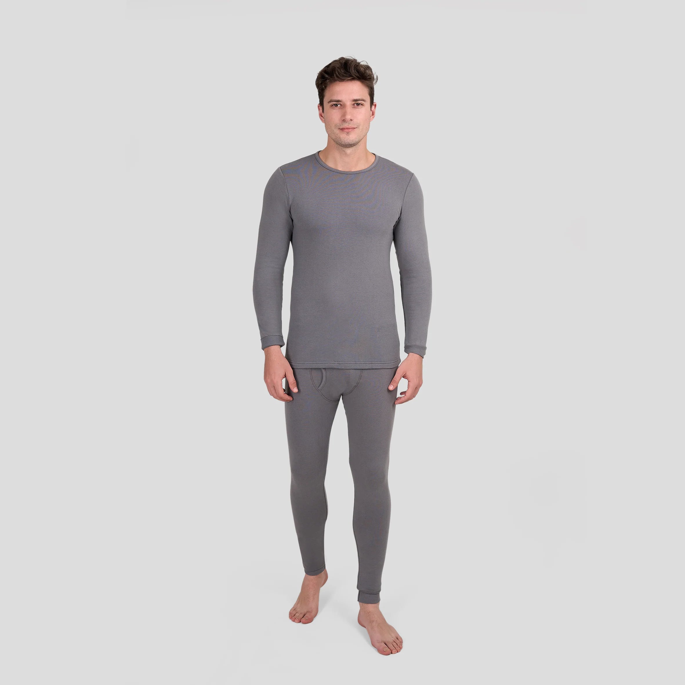 Men's Thermal Base Layer Set — Long-Sleeve Top & Bottoms, Modal