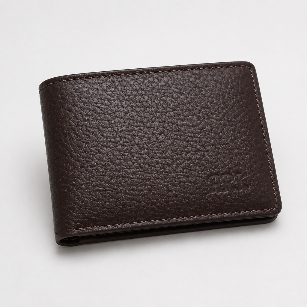 Men's Genuine Leather Bifold Wallet — 10 Card Slots & Removable ID Holder
