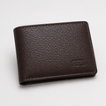 Men's Genuine Leather Bifold Wallet — 10 Card Slots & Removable ID Holder