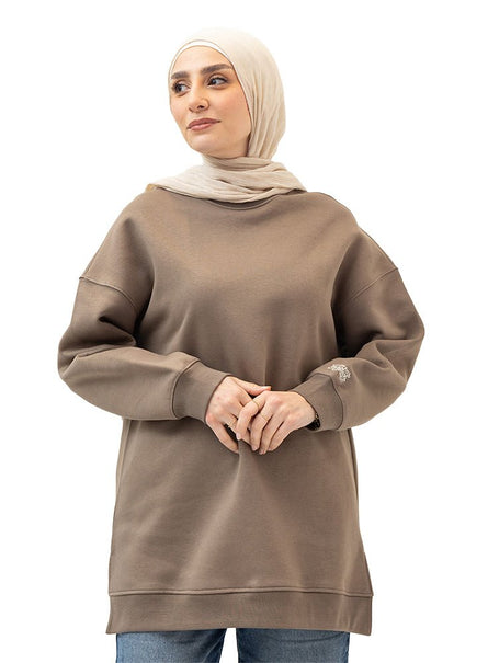 Cappuccino Long V-Over Size Sw-Round