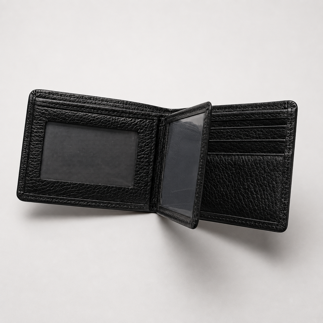 Men's Compact Genuine Leather Bifold Wallet — 9 Card Slots