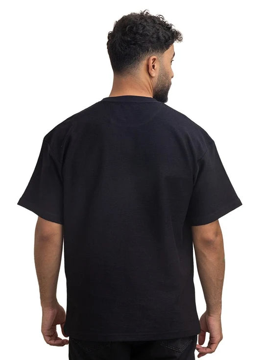 Black Crunchy-Oversize Round T-Shirt