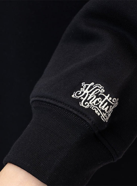 Black Long V-Over Size Sw-Round