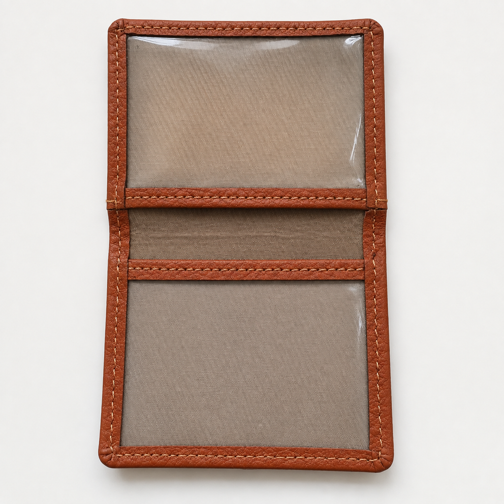 Men's Genuine Leather Bifold Wallet — 10 Card Slots & Removable ID Holder
