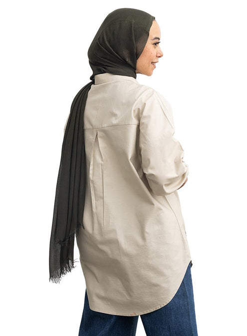Latte Over Size Oxford Shirt