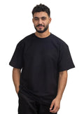 Black Crunchy-Oversize Round T-Shirt