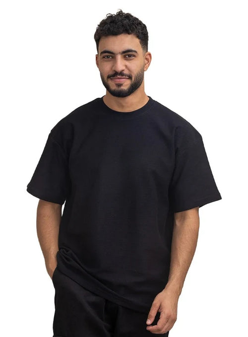 Black Crunchy-Oversize Round T-Shirt