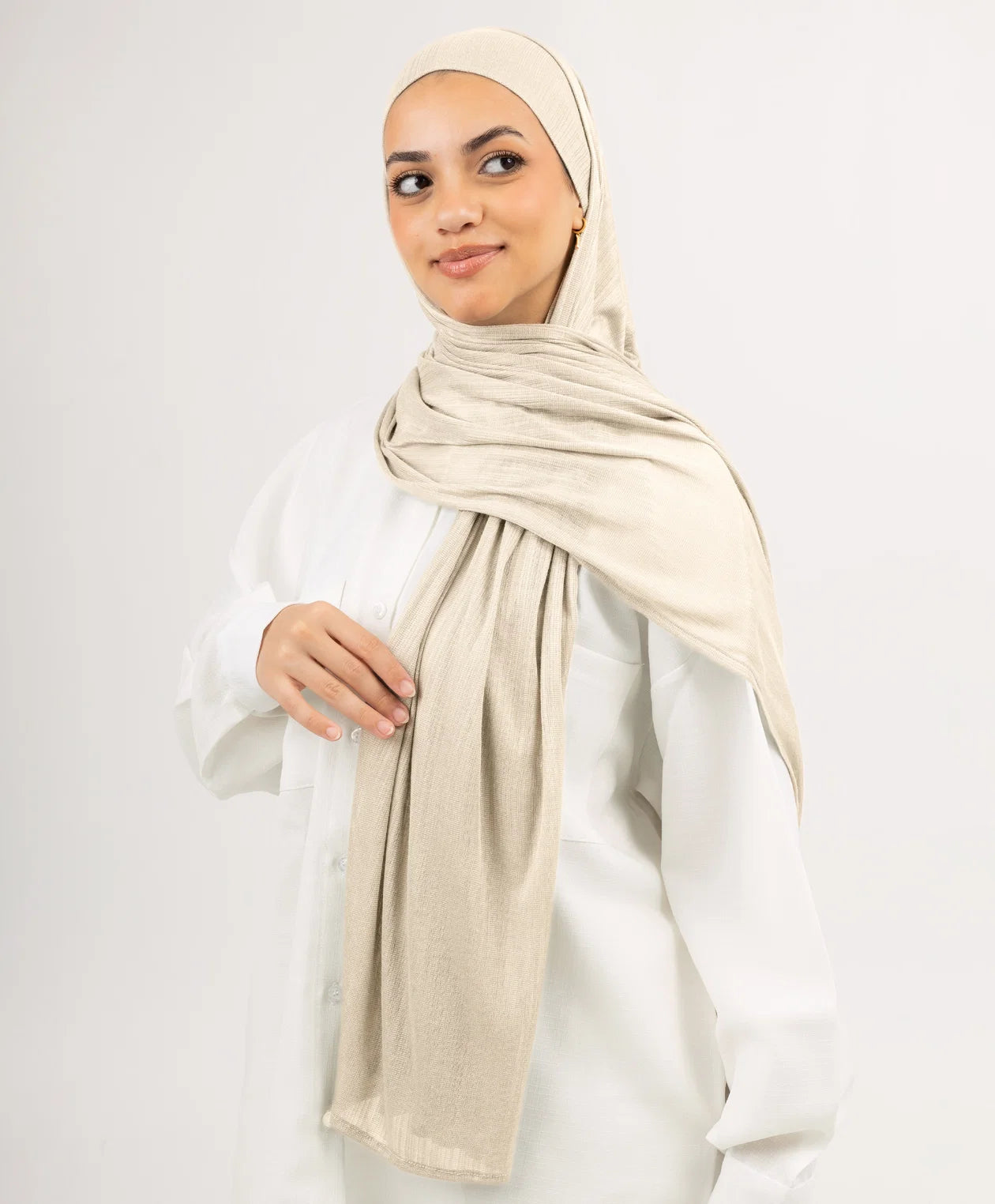 Kuwaiti Cotton-Lycra Hijab Set — Scarf & Bandana