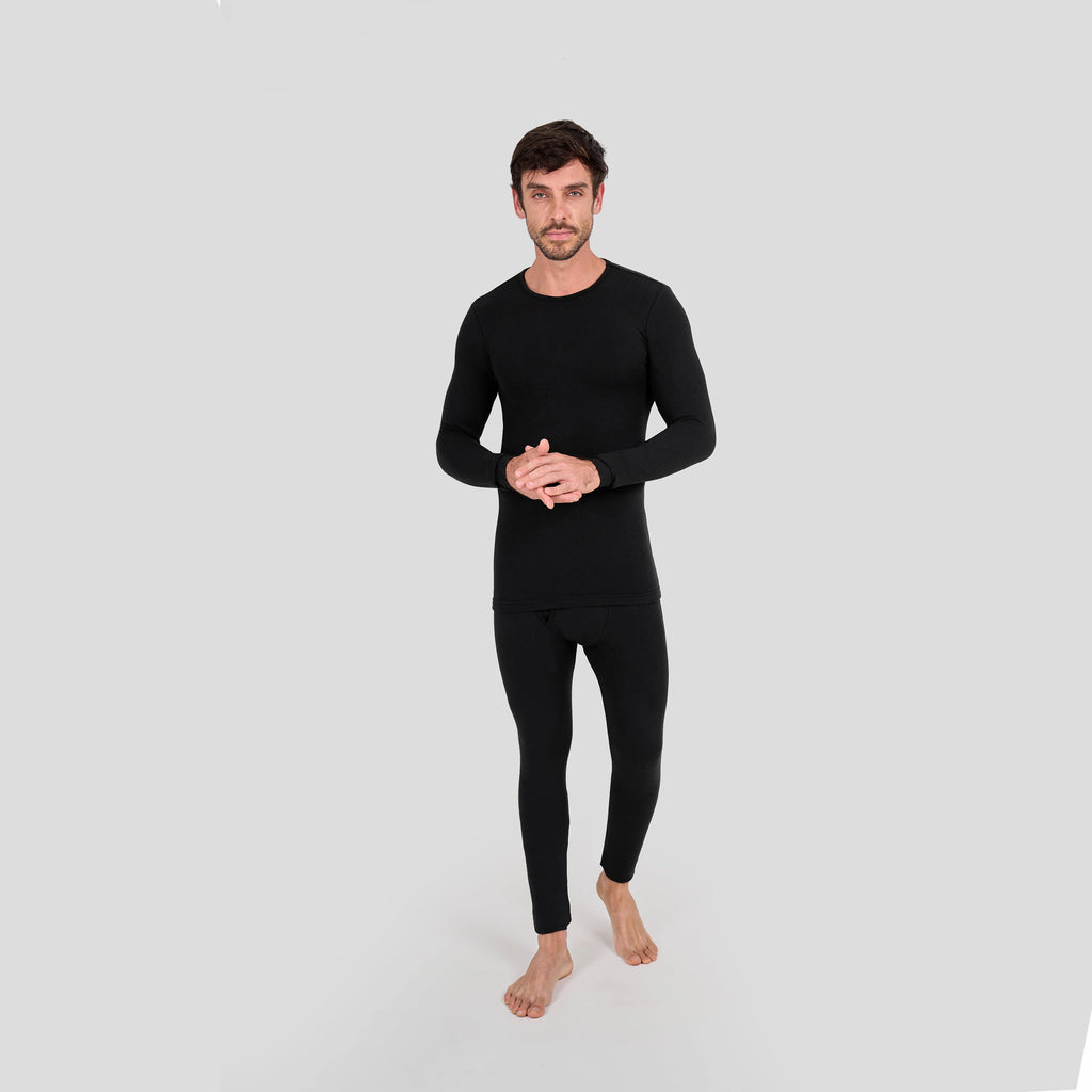 Men's Thermal Base Layer Set — Long-Sleeve Top & Bottoms, Modal