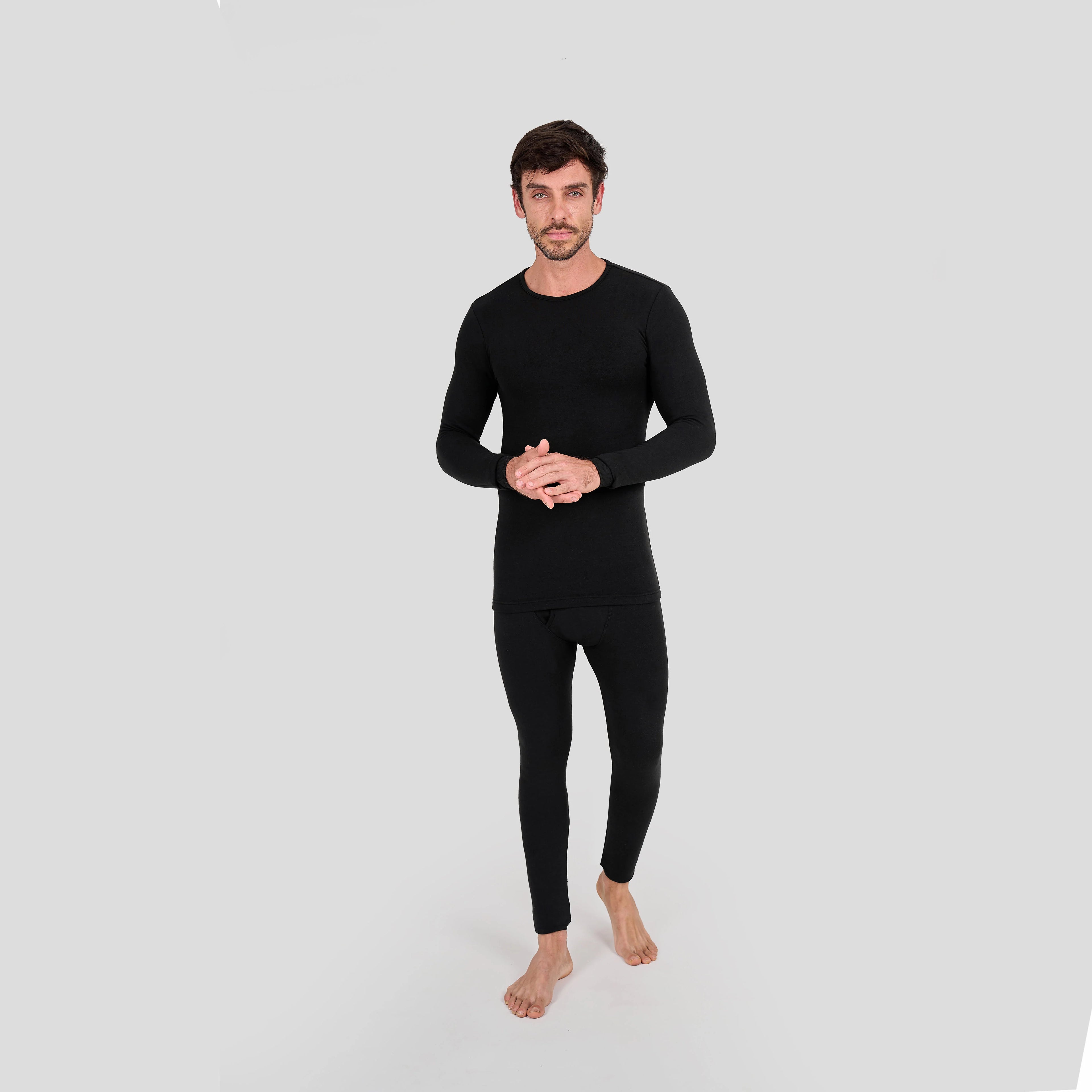 Men's Thermal Base Layer Set — Long-Sleeve Top & Bottoms, Modal