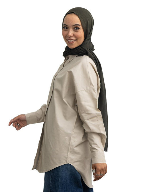 Latte Over Size Oxford Shirt