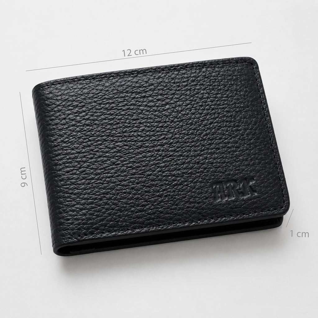 Men's Genuine Leather Bifold Wallet — 9 Card Slots & 3 ID Windows