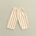 Straight pants beige stripes