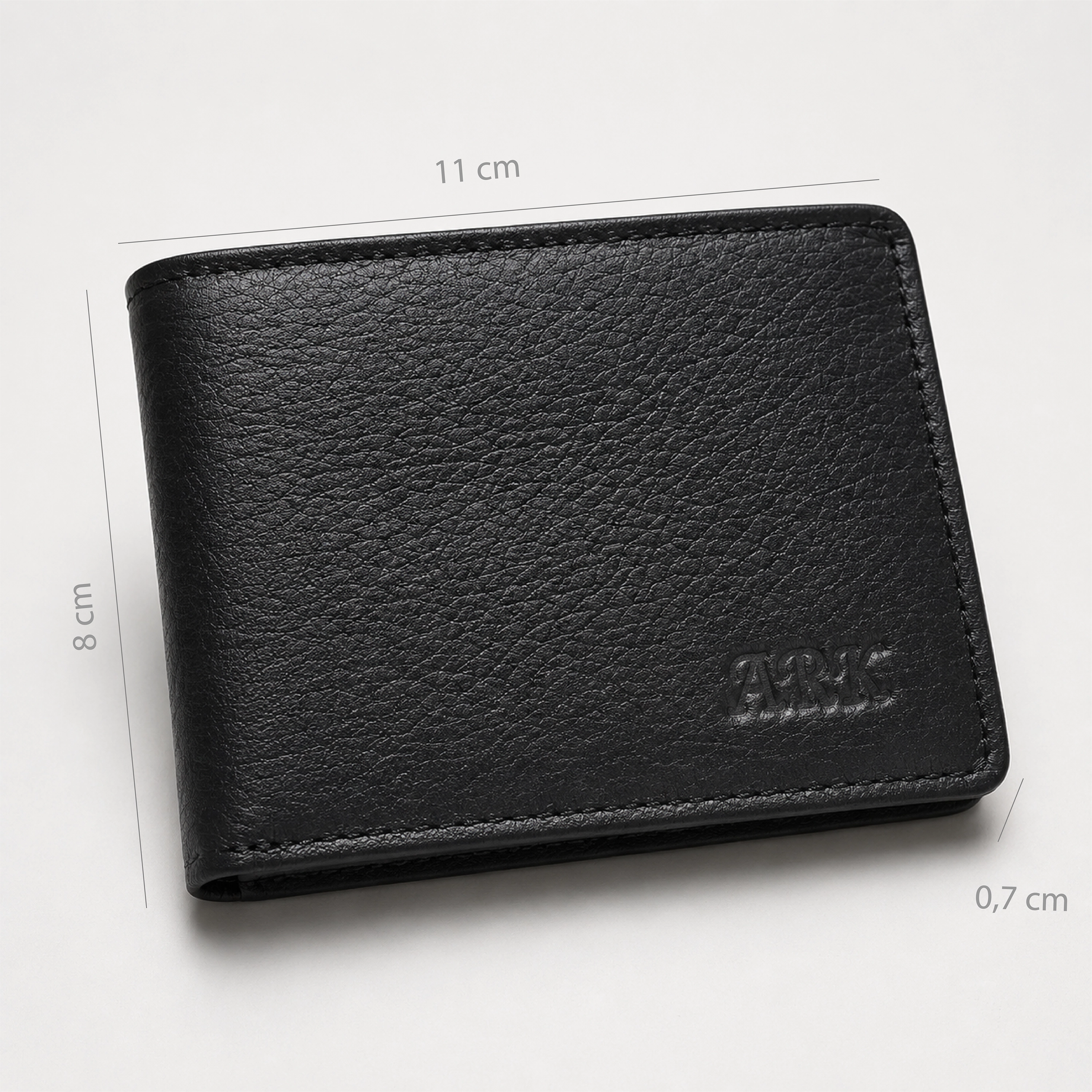 Men's Compact Genuine Leather Bifold Wallet — 9 Card Slots